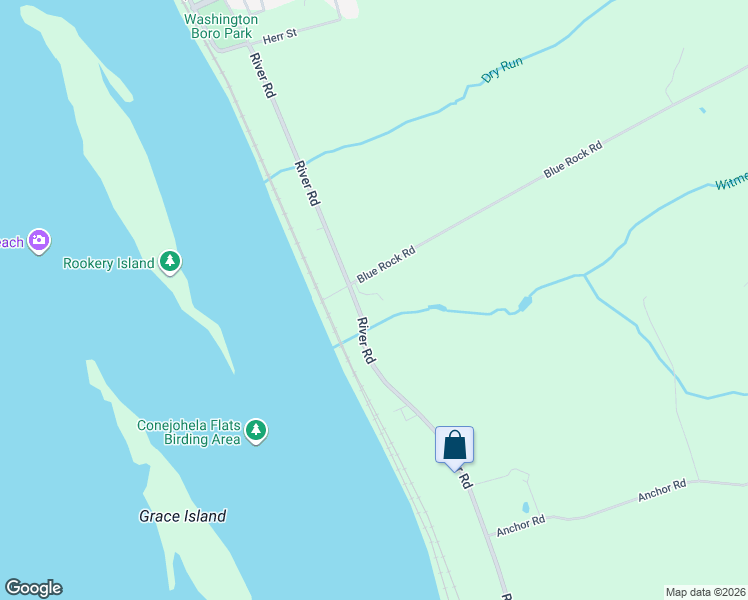 map of restaurants, bars, coffee shops, grocery stores, and more near 2229 River Road in Washington Boro