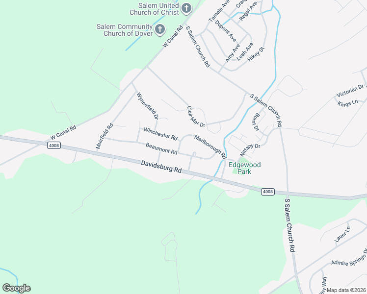 map of restaurants, bars, coffee shops, grocery stores, and more near 4257 Marlborough Road in Dover