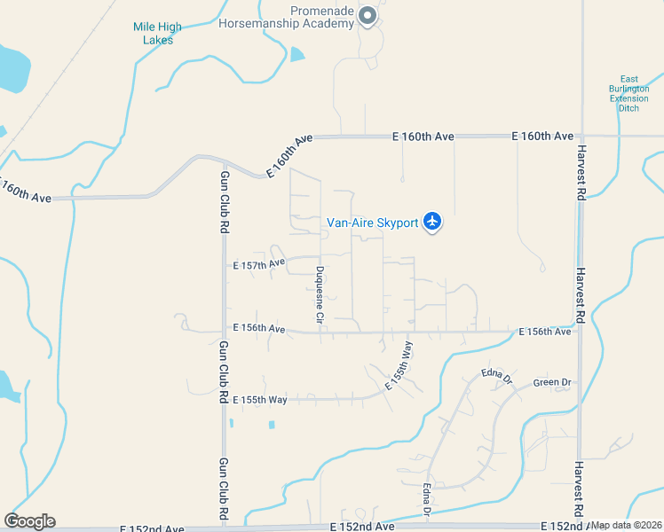 map of restaurants, bars, coffee shops, grocery stores, and more near 15782 Duquesne Circle in Brighton