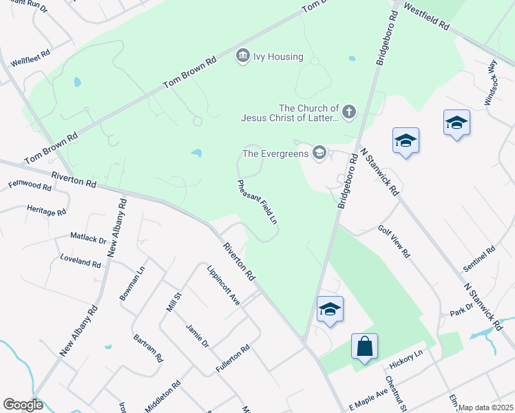 map of restaurants, bars, coffee shops, grocery stores, and more near 133 Pheasant Field Lane in Moorestown