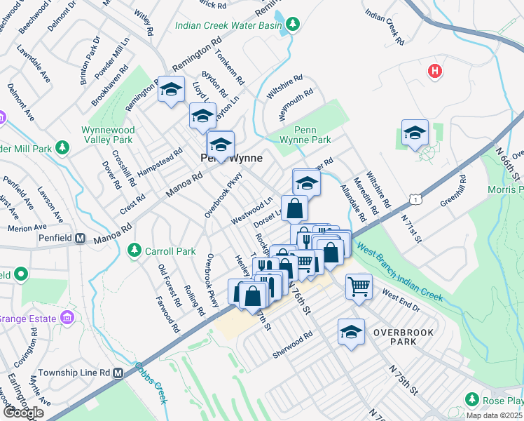 map of restaurants, bars, coffee shops, grocery stores, and more near 1420 Westwood Lane in Wynnewood