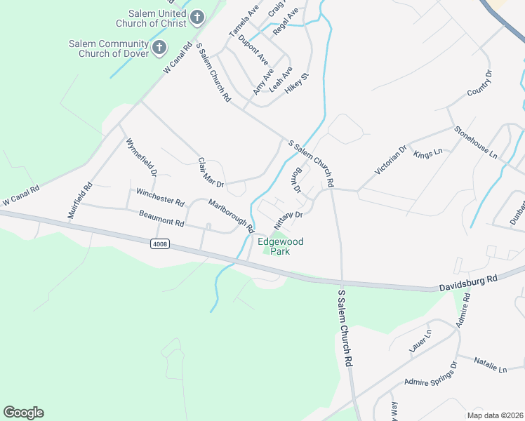 map of restaurants, bars, coffee shops, grocery stores, and more near 4160 Strawbridge Court in Dover