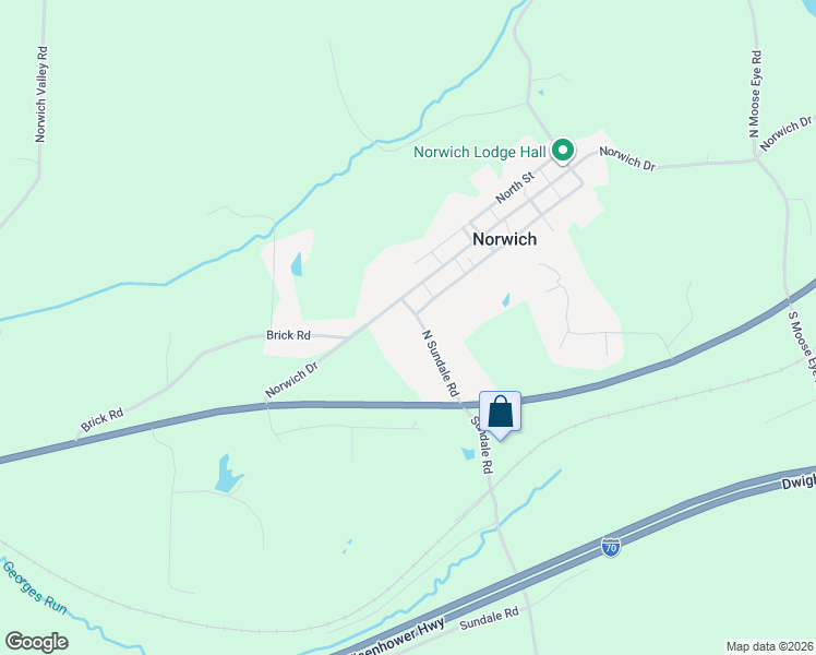 map of restaurants, bars, coffee shops, grocery stores, and more near 105 North Sundale Road in Norwich