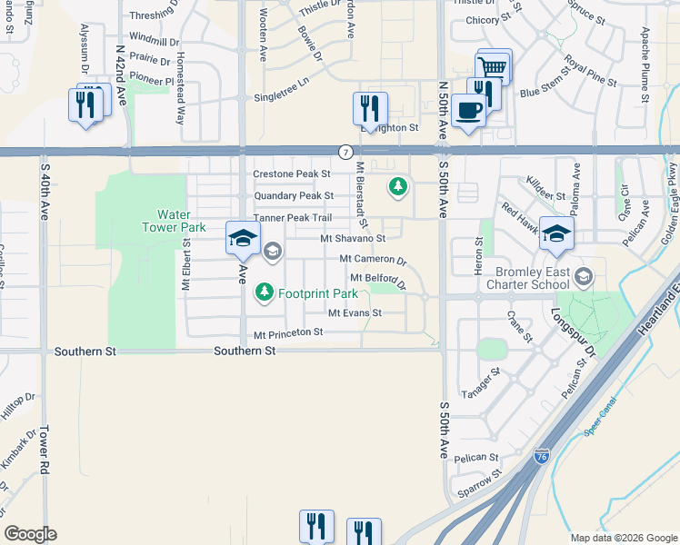 map of restaurants, bars, coffee shops, grocery stores, and more near 333 Mount Lindsey Street in Brighton