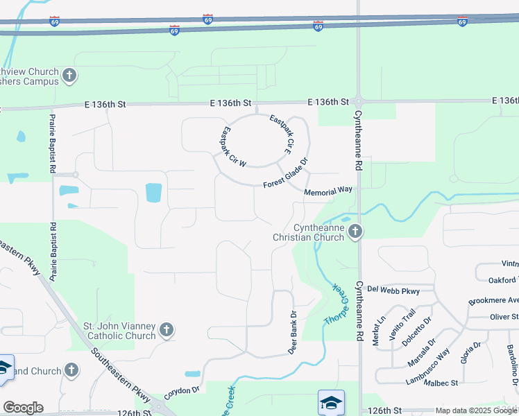 map of restaurants, bars, coffee shops, grocery stores, and more near 13357 Fielding Way in Fishers