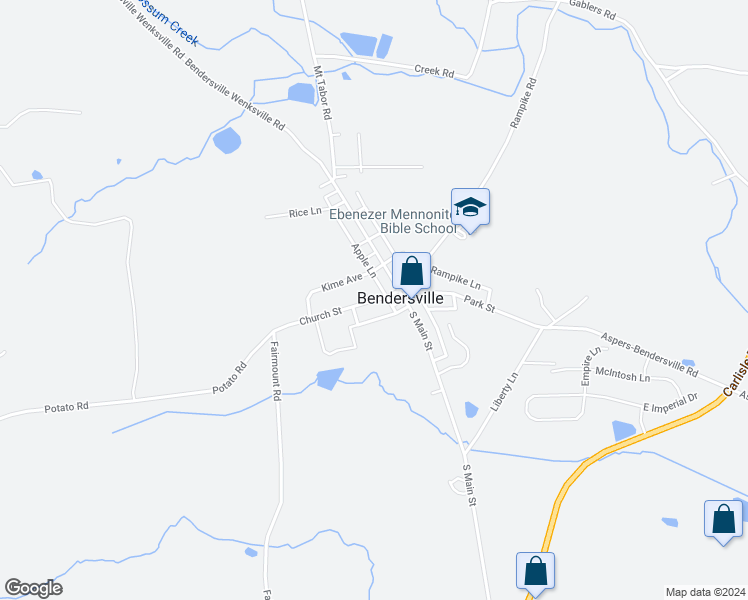 map of restaurants, bars, coffee shops, grocery stores, and more near in Bendersville