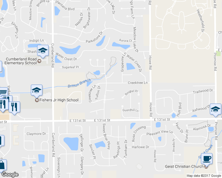 map of restaurants, bars, coffee shops, grocery stores, and more near 10198 Talladega Court in Fishers