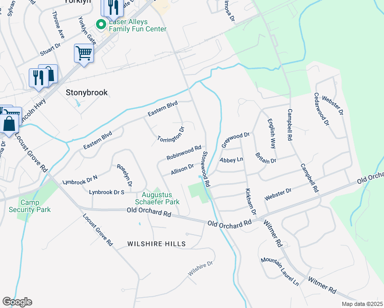 map of restaurants, bars, coffee shops, grocery stores, and more near 4084 Robinwood Road in East York