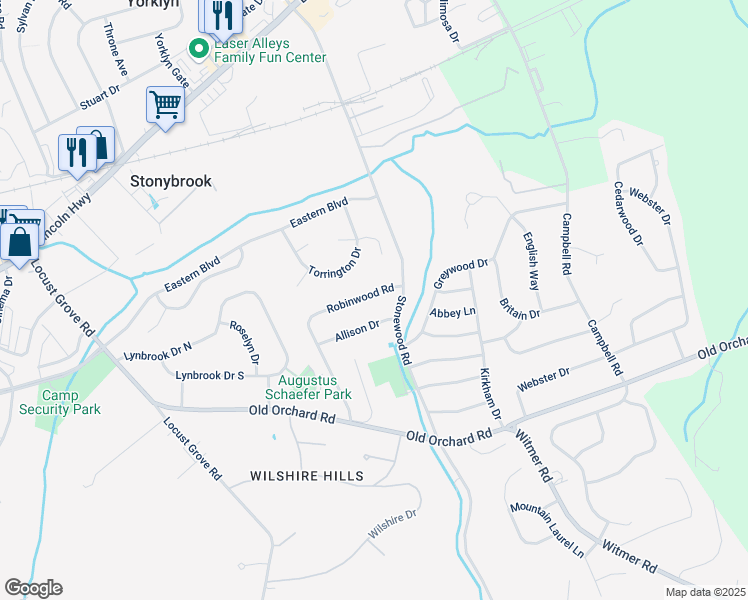 map of restaurants, bars, coffee shops, grocery stores, and more near 4084 Robinwood Road in East York