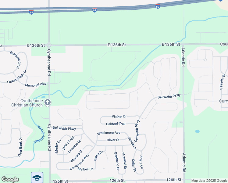 map of restaurants, bars, coffee shops, grocery stores, and more near 16264 Haywood Street in Fishers