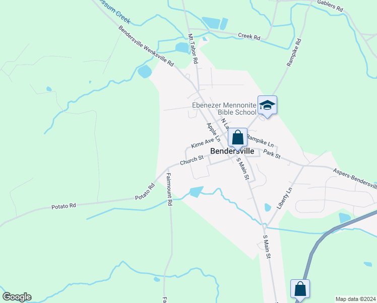 map of restaurants, bars, coffee shops, grocery stores, and more near 130 Kime Avenue in Aspers