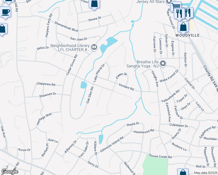 map of restaurants, bars, coffee shops, grocery stores, and more near 946 Yellowbank Road in Toms River