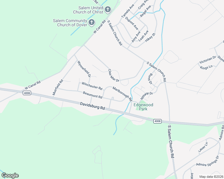 map of restaurants, bars, coffee shops, grocery stores, and more near 4257 Marlborough Road in Dover