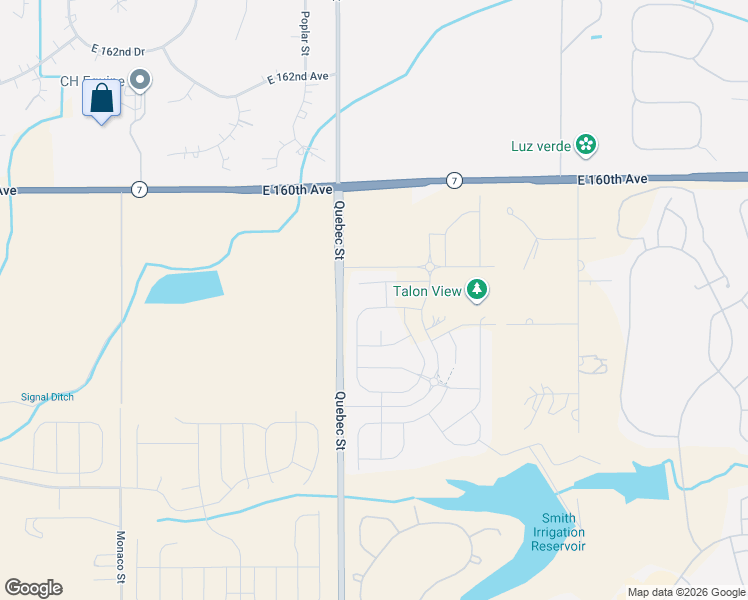 map of restaurants, bars, coffee shops, grocery stores, and more near 15797 Quince Street in Thornton