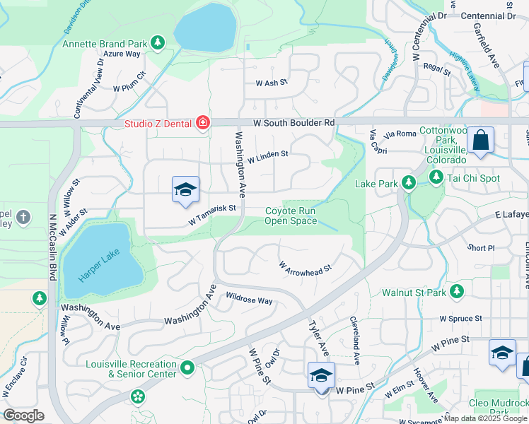 map of restaurants, bars, coffee shops, grocery stores, and more near 674 Tamarisk Court in Louisville
