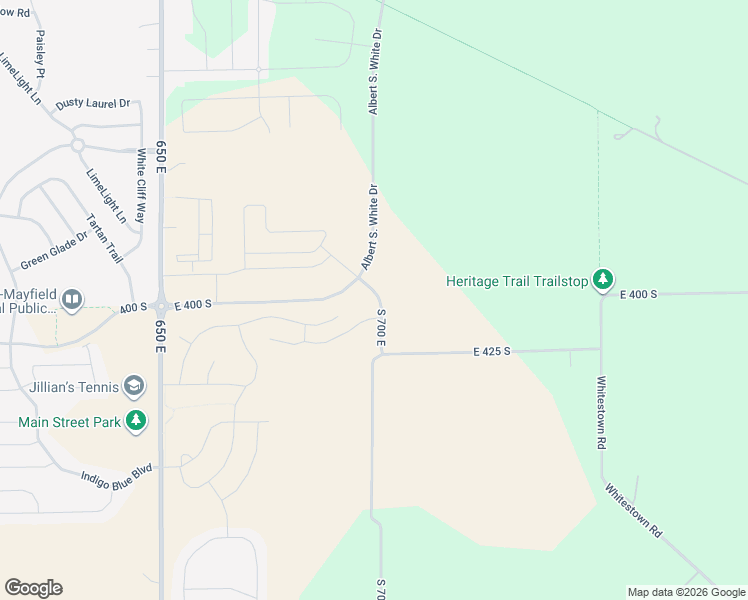 map of restaurants, bars, coffee shops, grocery stores, and more near 6999 East 400 South in Whitestown