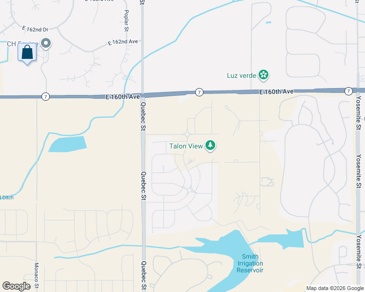 map of restaurants, bars, coffee shops, grocery stores, and more near 7587 158th Avenue in Thornton