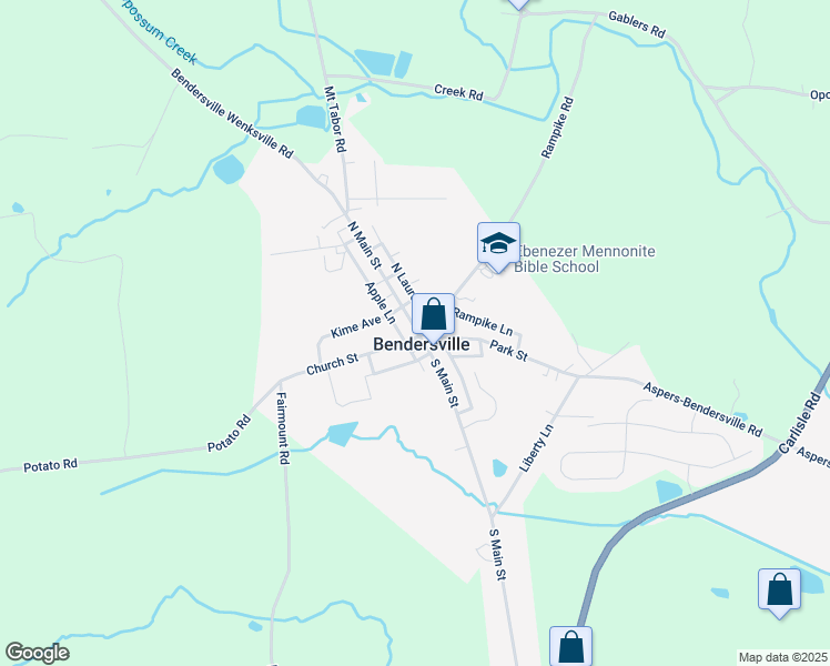 map of restaurants, bars, coffee shops, grocery stores, and more near in Bendersville