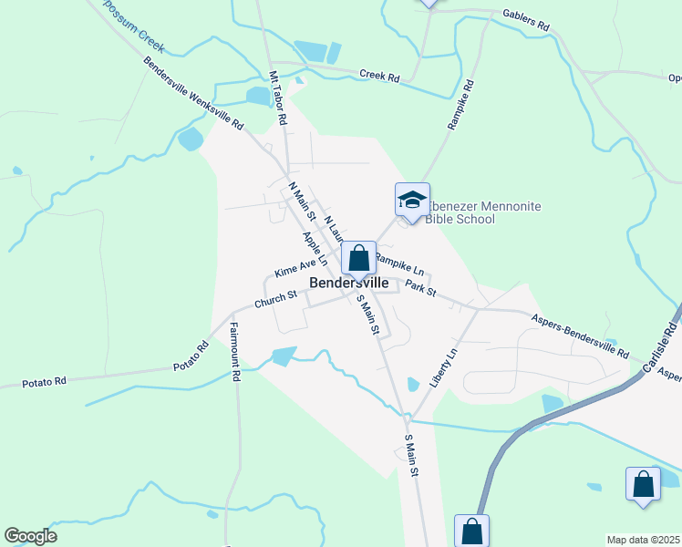 map of restaurants, bars, coffee shops, grocery stores, and more near in Bendersville