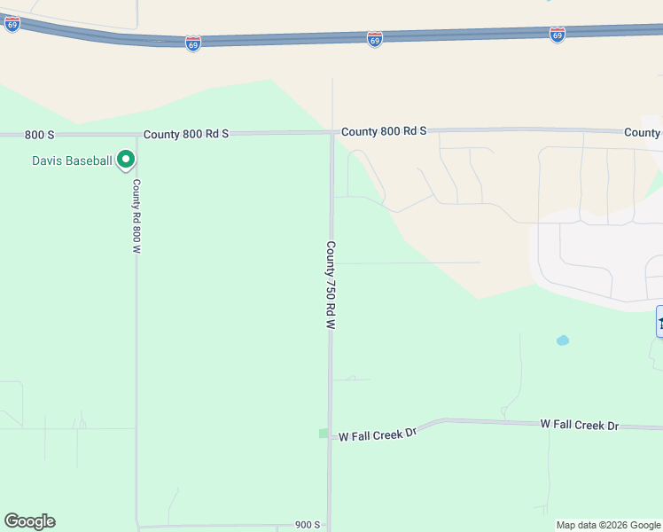 map of restaurants, bars, coffee shops, grocery stores, and more near 8342 County 750 Road West in Pendleton
