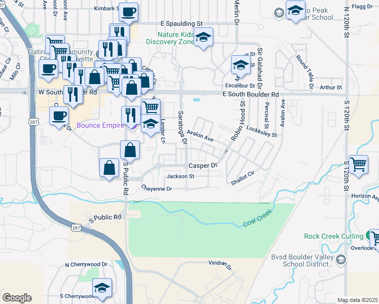 map of restaurants, bars, coffee shops, grocery stores, and more near 1652 Saratoga Drive in Lafayette