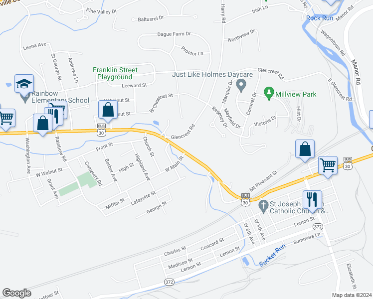 map of restaurants, bars, coffee shops, grocery stores, and more near 775 Lincoln Highway in Coatesville