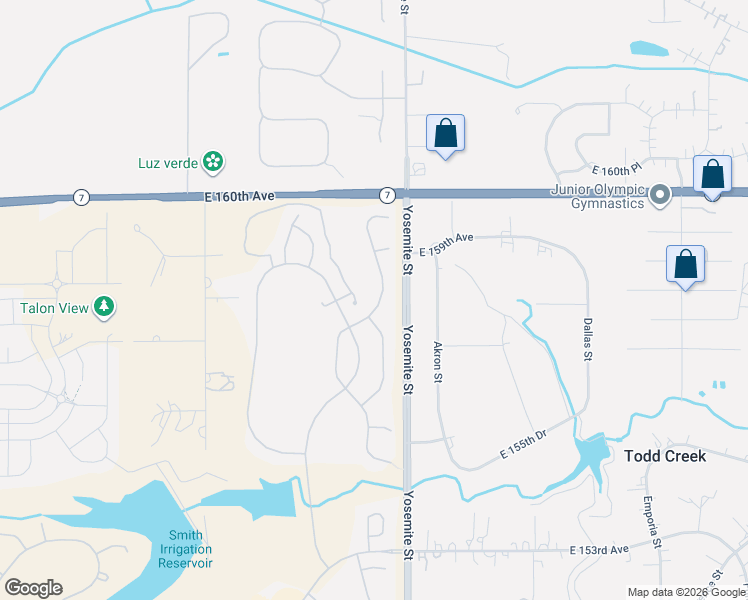 map of restaurants, bars, coffee shops, grocery stores, and more near 15788 Xanthia Way in Thornton