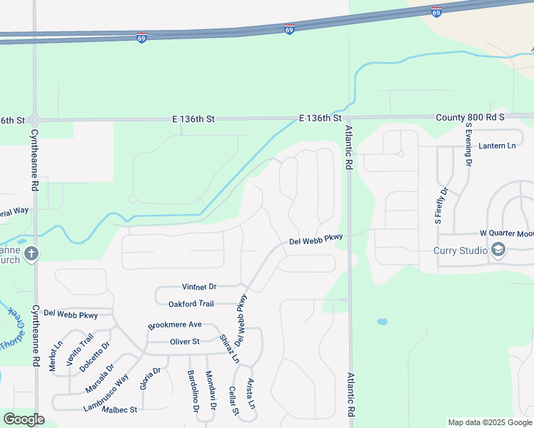map of restaurants, bars, coffee shops, grocery stores, and more near 13386 Merryvale Street in Fishers