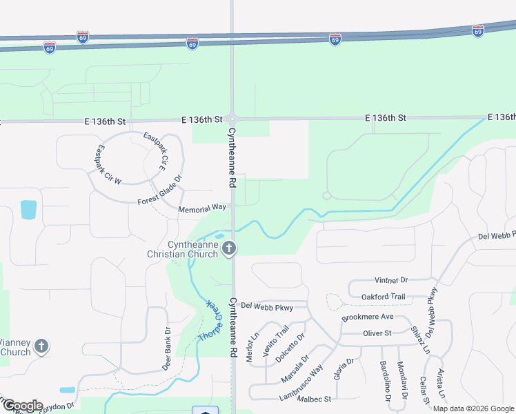 map of restaurants, bars, coffee shops, grocery stores, and more near 15686 Bellevue Circle in Fishers