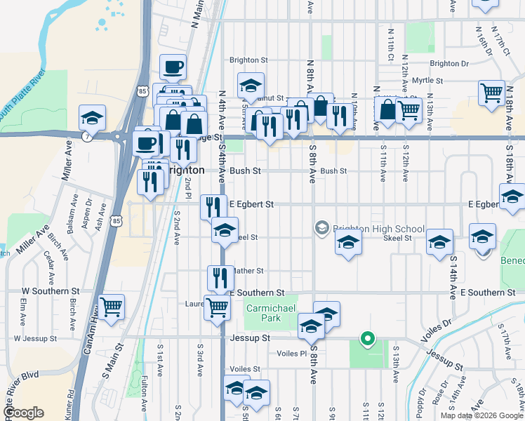 map of restaurants, bars, coffee shops, grocery stores, and more near 178 South 6th Avenue in Brighton