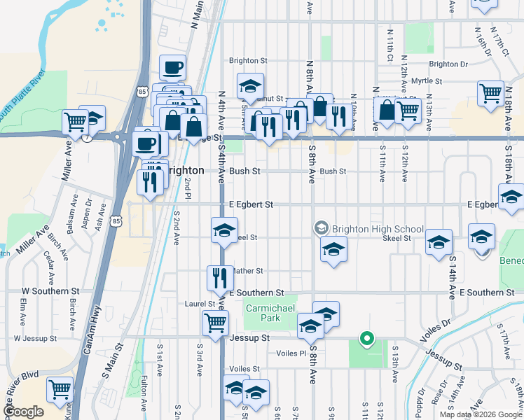 map of restaurants, bars, coffee shops, grocery stores, and more near 178 South 6th Avenue in Brighton