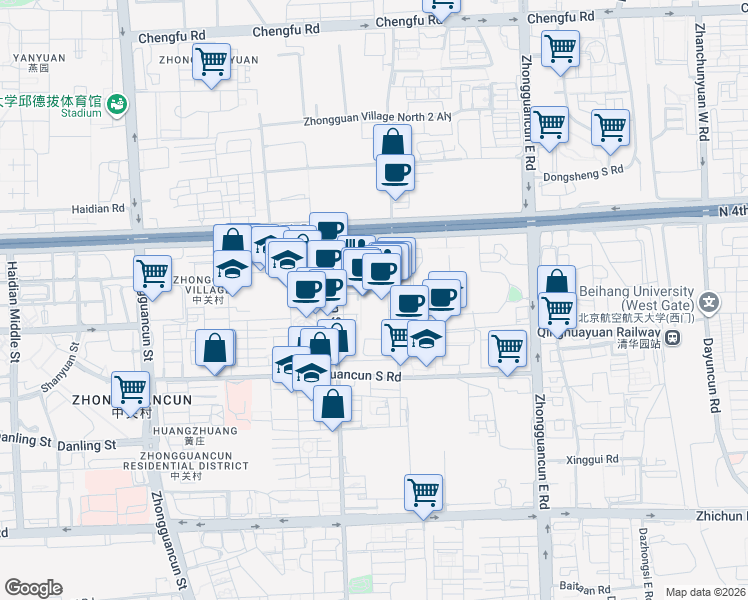 map of restaurants, bars, coffee shops, grocery stores, and more near in 