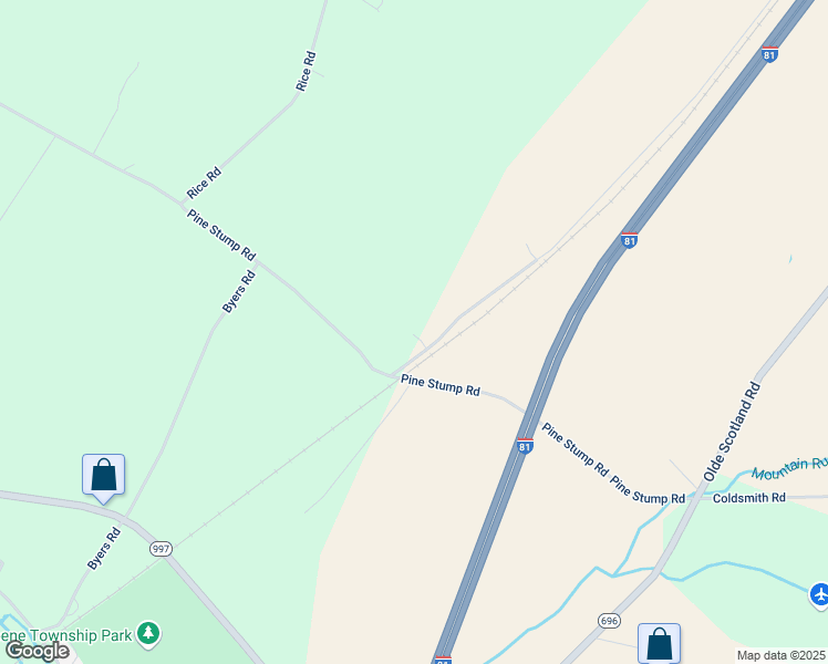 map of restaurants, bars, coffee shops, grocery stores, and more near 1021 Pine Stump Road in Chambersburg