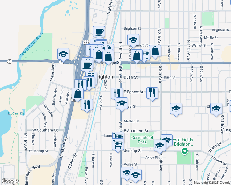 map of restaurants, bars, coffee shops, grocery stores, and more near 167 North 4th Avenue in Brighton