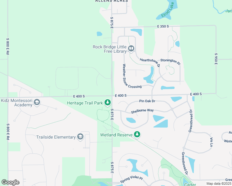 map of restaurants, bars, coffee shops, grocery stores, and more near 3955 South 875 East in Zionsville