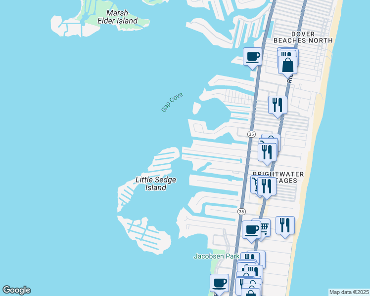 map of restaurants, bars, coffee shops, grocery stores, and more near 260 Kathryn Street in Lavallette