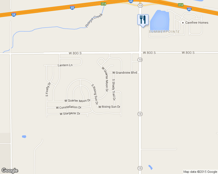 map of restaurants, bars, coffee shops, grocery stores, and more near 8284 West Quarter Moon Drive in Pendleton