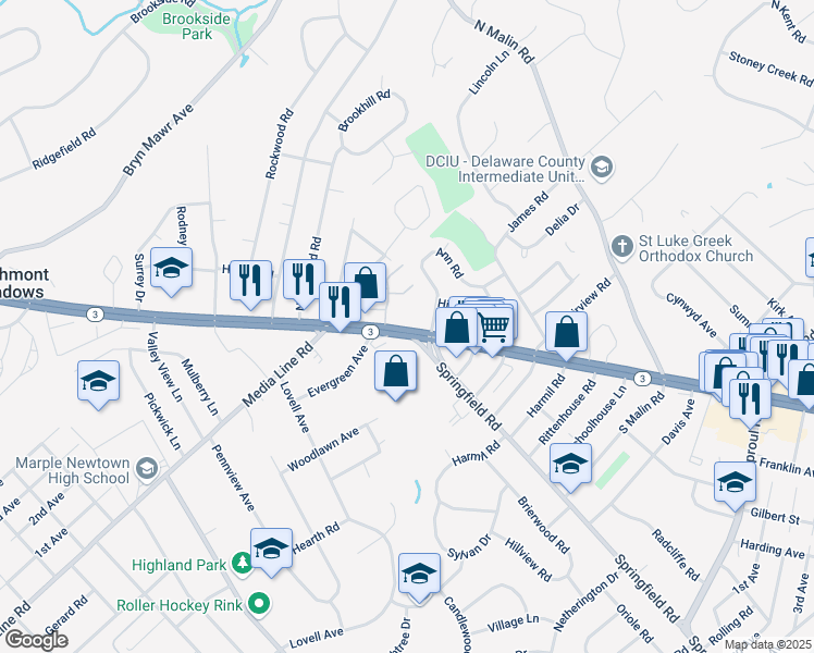 map of restaurants, bars, coffee shops, grocery stores, and more near in 