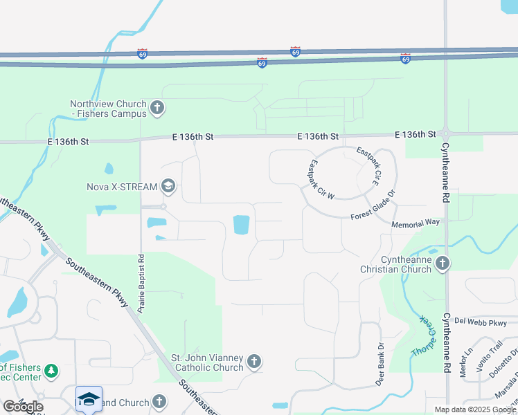 map of restaurants, bars, coffee shops, grocery stores, and more near 15163 Bentfield Court in Fishers