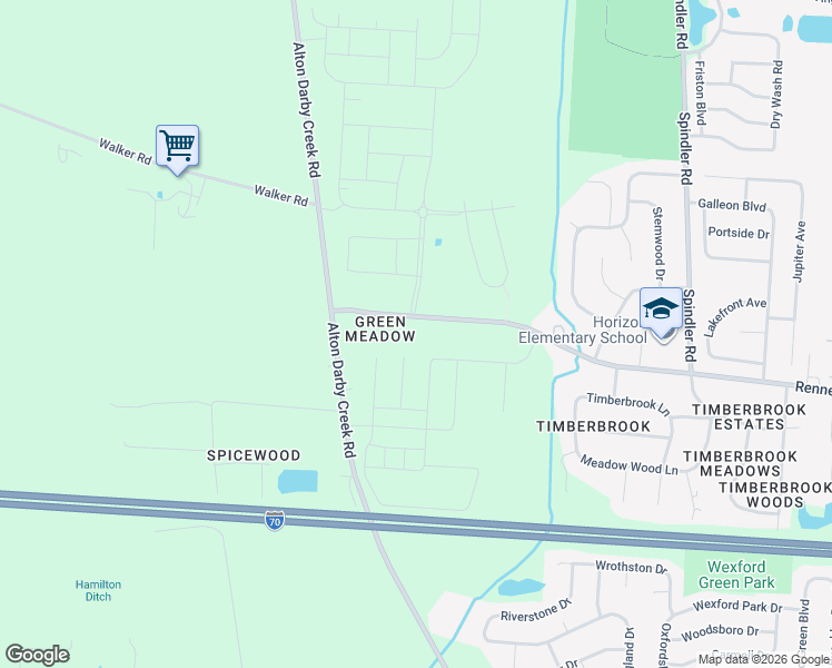 map of restaurants, bars, coffee shops, grocery stores, and more near 6435 Renner Road in Columbus