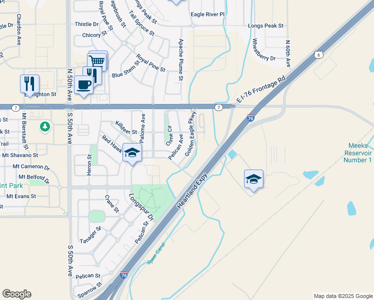 map of restaurants, bars, coffee shops, grocery stores, and more near 151 Golden Eagle Parkway in Brighton