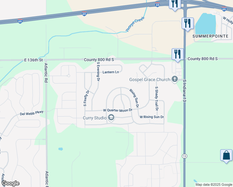 map of restaurants, bars, coffee shops, grocery stores, and more near 9462 W Canoe Trail in Pendleton