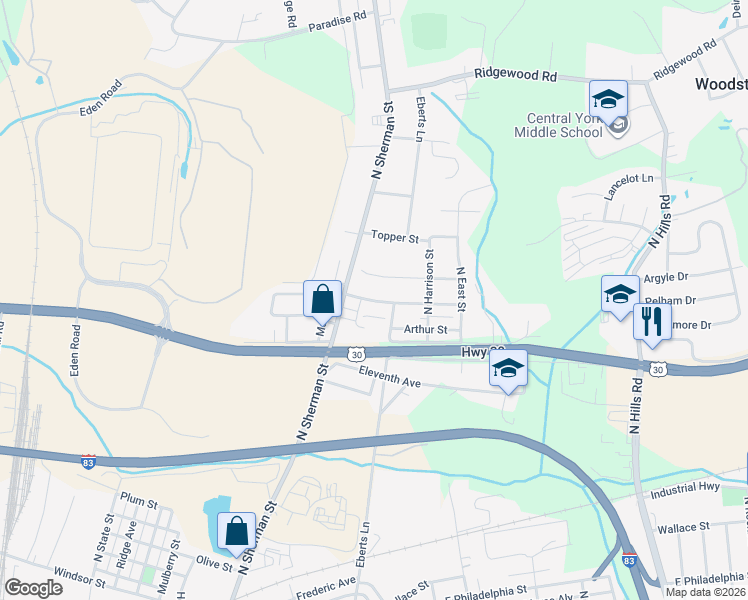 map of restaurants, bars, coffee shops, grocery stores, and more near 841 Bonneview Road in York