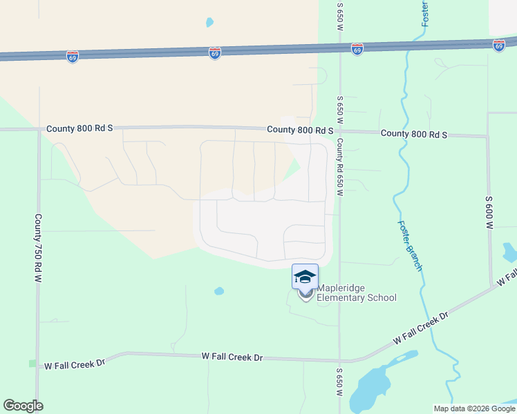 map of restaurants, bars, coffee shops, grocery stores, and more near 8342 South Cr 750 in Pendleton