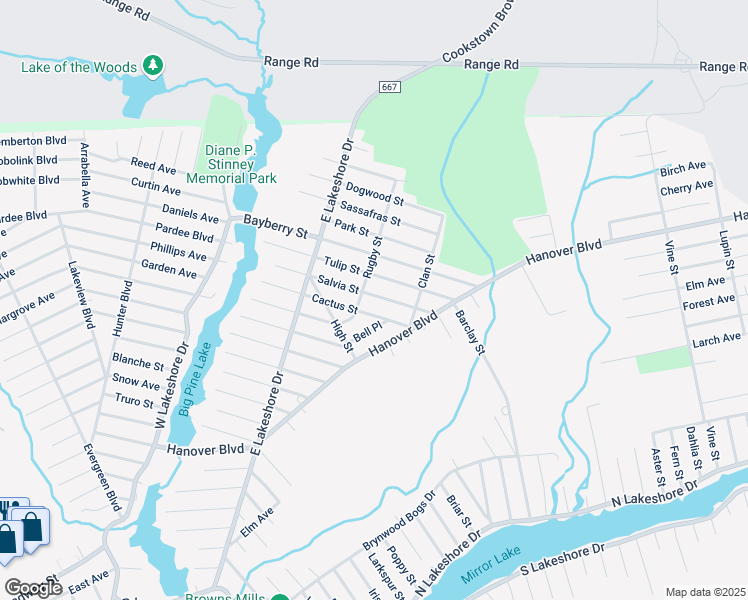 map of restaurants, bars, coffee shops, grocery stores, and more near 251 Salvia Street in Burlington County