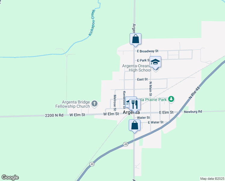 map of restaurants, bars, coffee shops, grocery stores, and more near 235 Melrose Street in Oakley