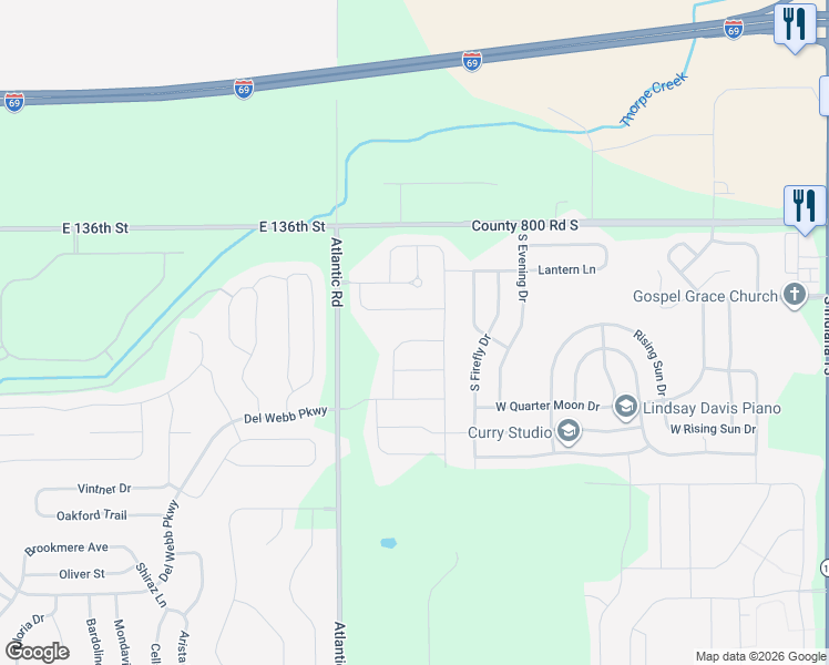 map of restaurants, bars, coffee shops, grocery stores, and more near 7784 West 900 South in Pendleton