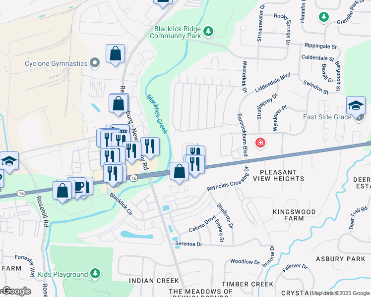 map of restaurants, bars, coffee shops, grocery stores, and more near 26 Haleigh Woods Drive in Columbus