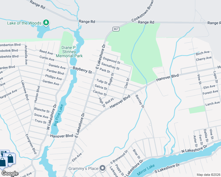 map of restaurants, bars, coffee shops, grocery stores, and more near 251 Salvia Street in Browns Mills