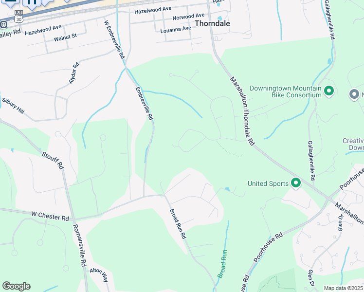 map of restaurants, bars, coffee shops, grocery stores, and more near 1883 Boulder Drive in Chester County